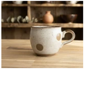 Load image into Gallery viewer, Earthenware Mug Polka Dots, White
