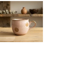 Load image into Gallery viewer, Earthenware Mug Polka Dots, Pink
